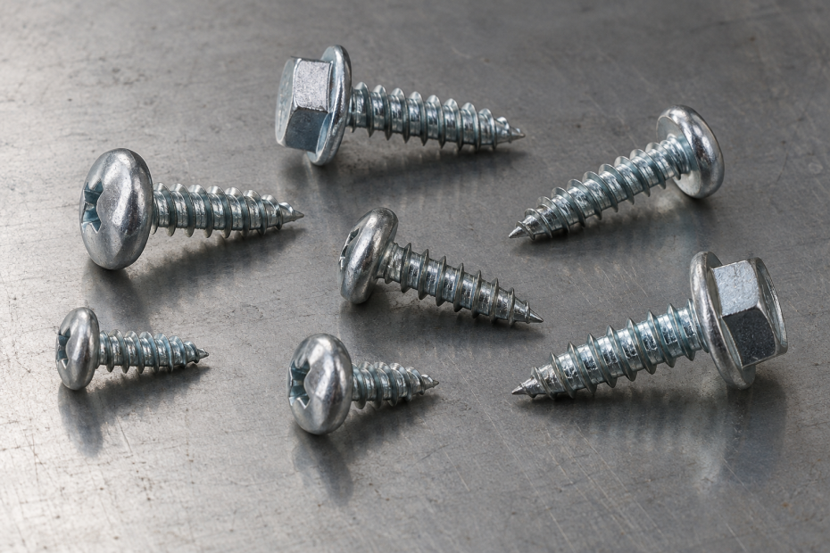 AI-generated editorial illustration of self tapping screws